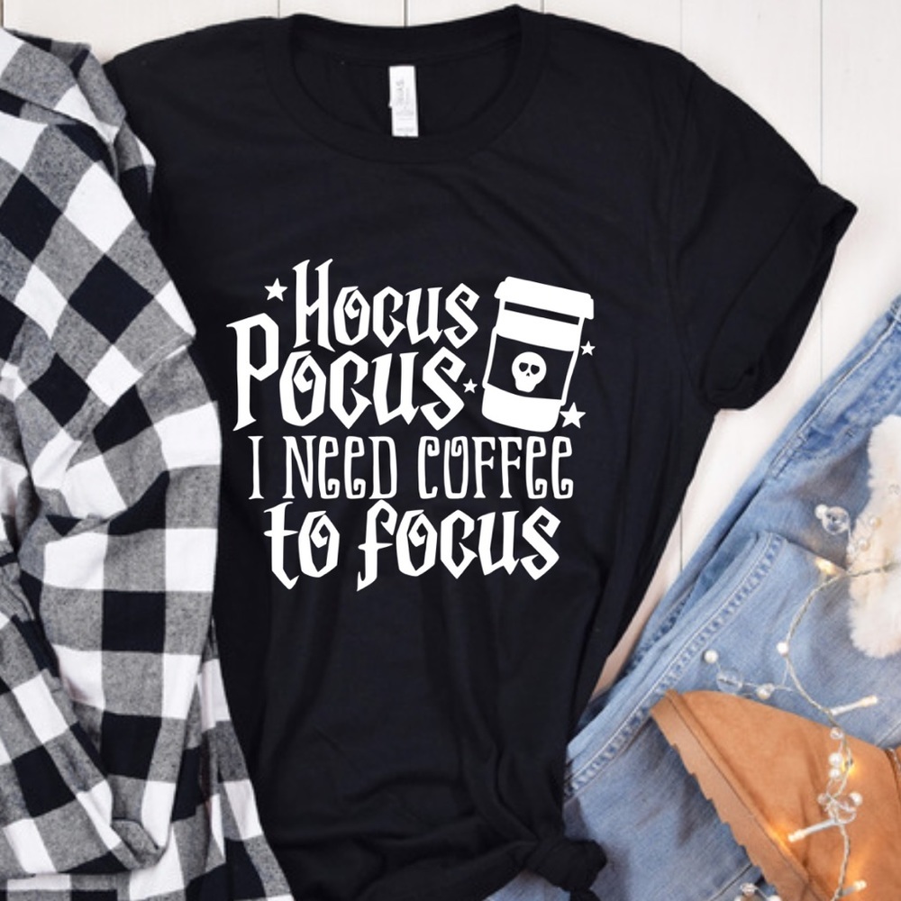 Hocus Pocus Graphic Coffee Shirt S-5X Halloween Coffee lover